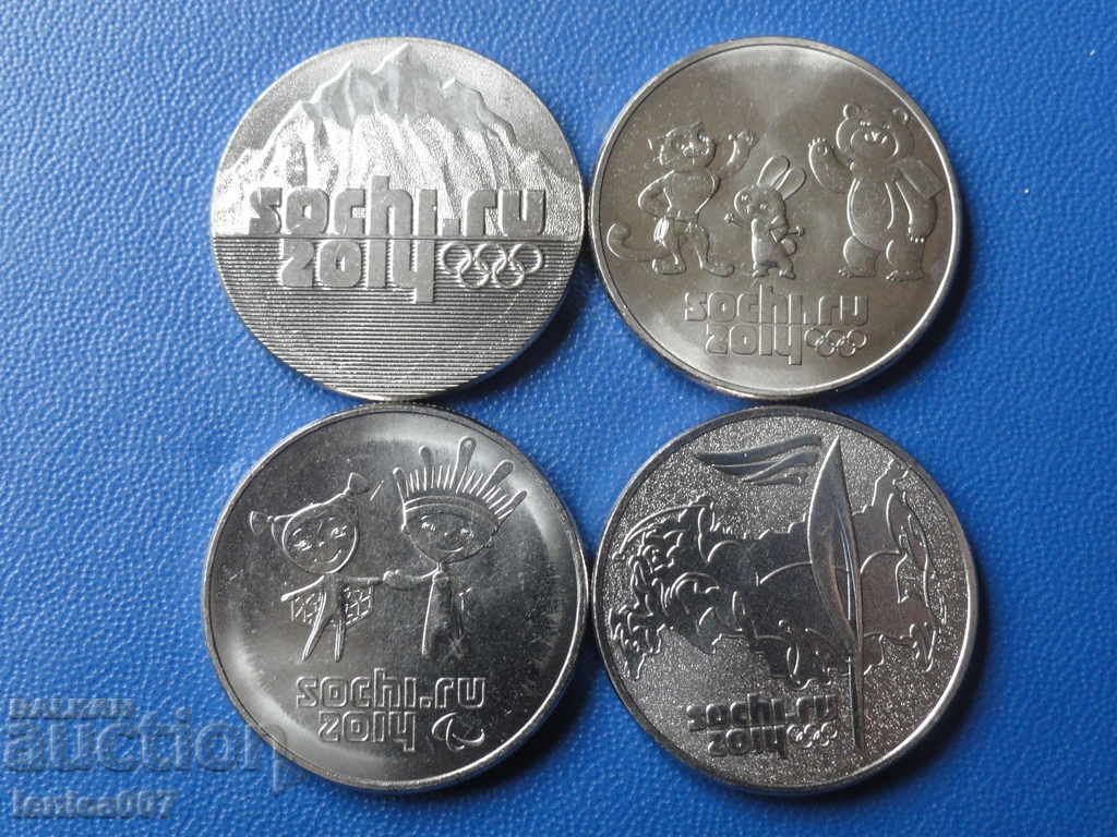 Auction Russia 2011-14 - 25 rubles ''Sochi Olympics '94'' (4 pieces) Auction Russia 2011-14 - 25 rubles ''Sochi Olympics '94'' (4 pieces)