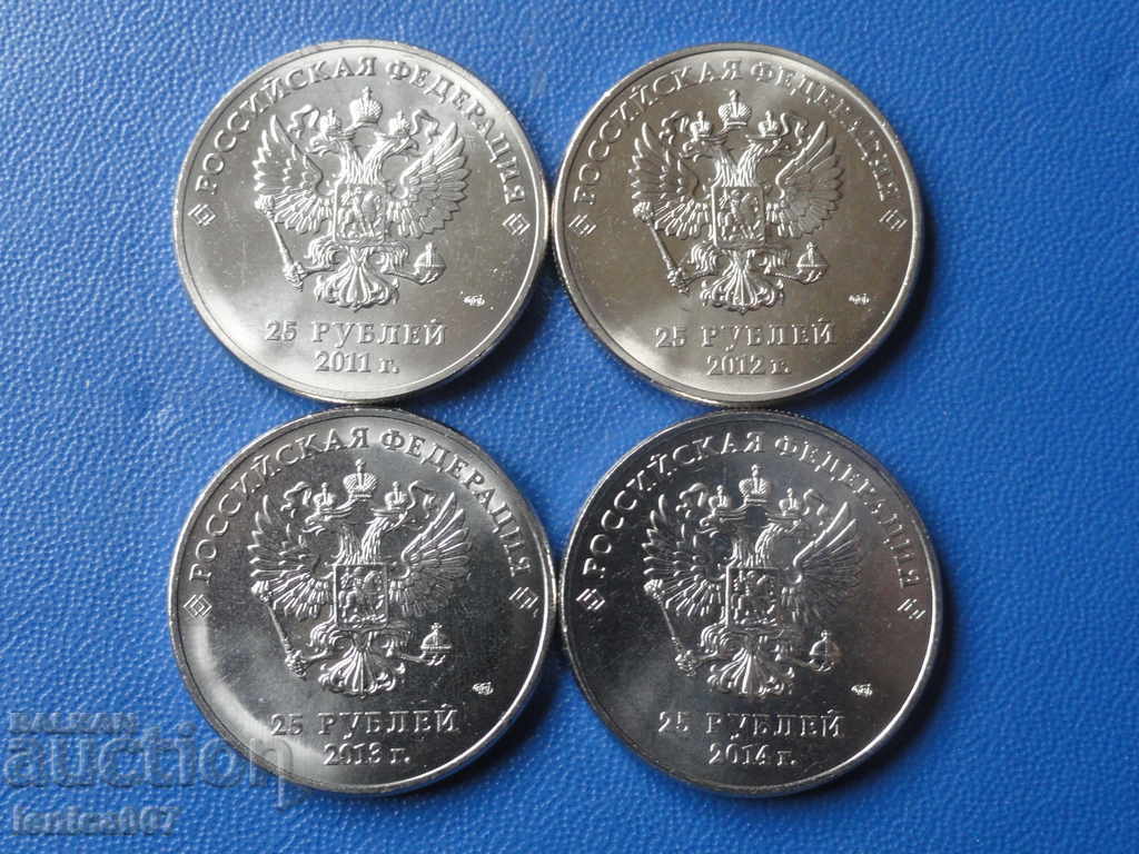 Russia 2011-14 - 25 rubles ''Sochi Olympics '94'' (4 pieces) - 6 Russia 2011-14 - 25 rubles ''Sochi Olympics '94'' (4 pieces) - 6