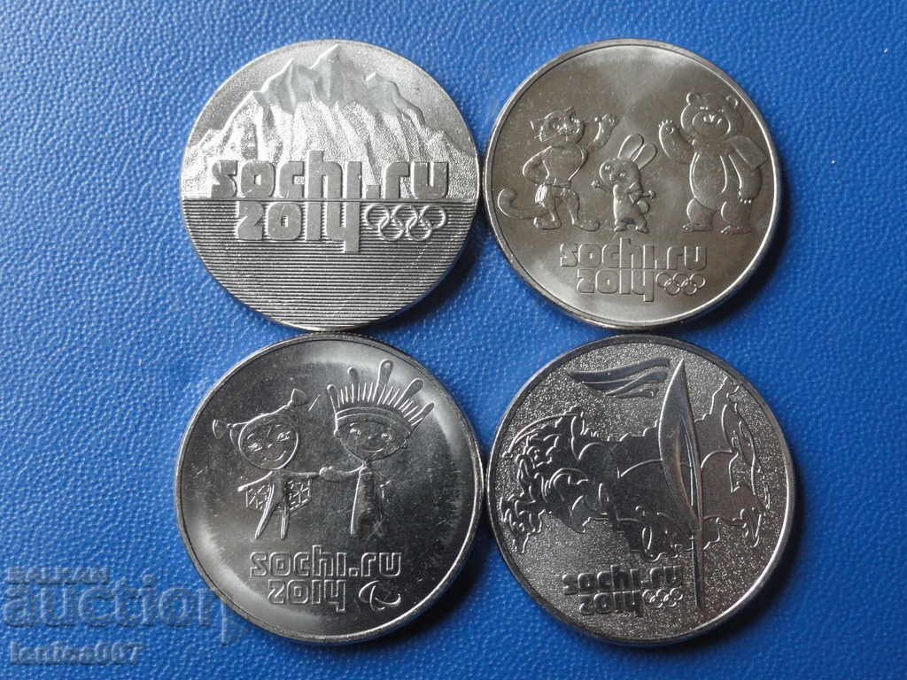 Russia 2011-14 - 25 rubles ''Sochi Olympics '94'' (4 pieces) Russia 2011-14 - 25 rubles ''Sochi Olympics '94'' (4 pieces)