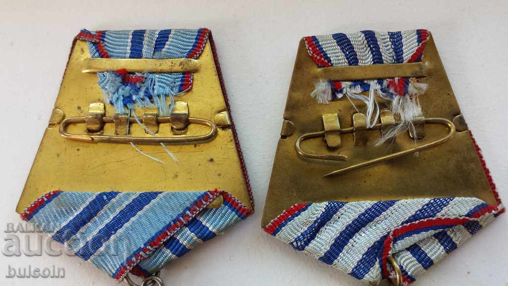 Лот от 2 Военни медала 1959 г за 10 и 15 години служба в БНА - 6 Лот от 2 Военни медала 1959 г за 10 и 15 години служба в БНА - 6