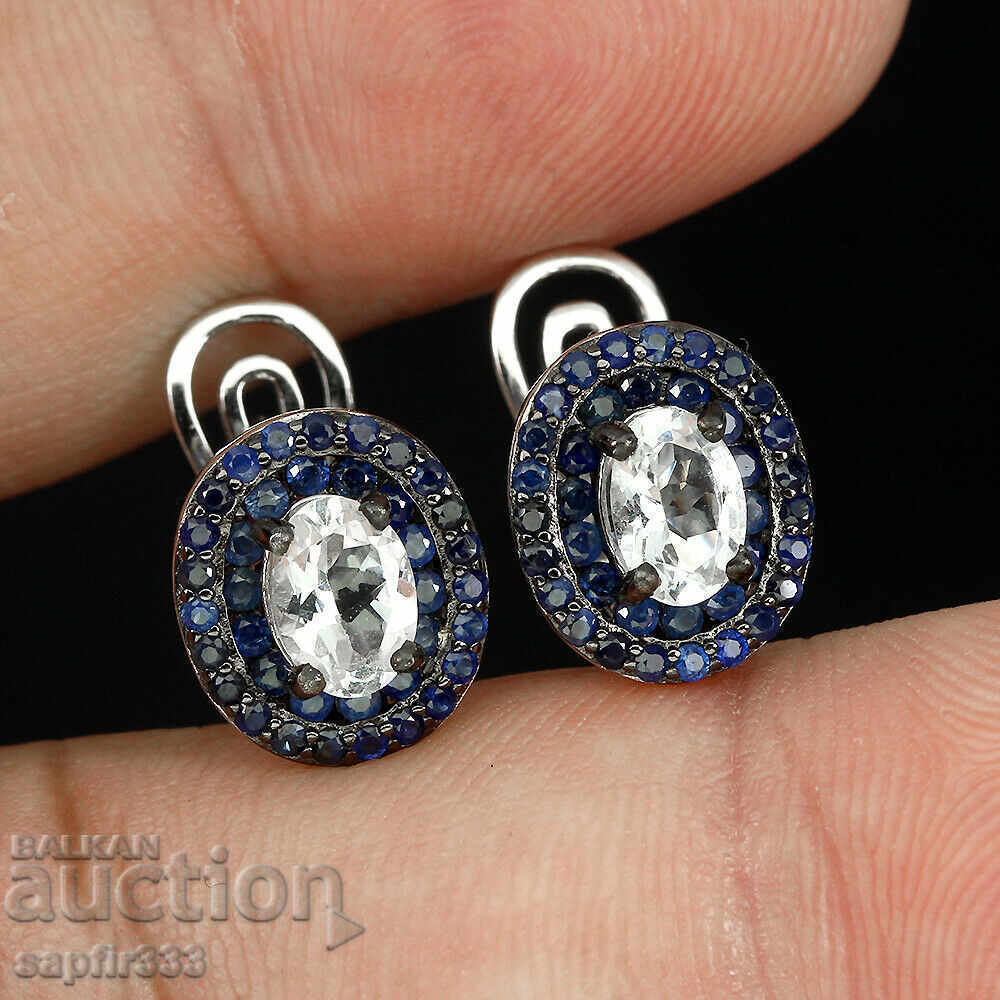 STYLISH AND ELEGANT EARRINGS WITH AQUAMARINS AND SAPPHIRE with price 383.00 BGN | € 195.82 STYLISH AND ELEGANT EARRINGS WITH AQUAMARINS AND SAPPHIRE with price 383.00 BGN | € 195.82