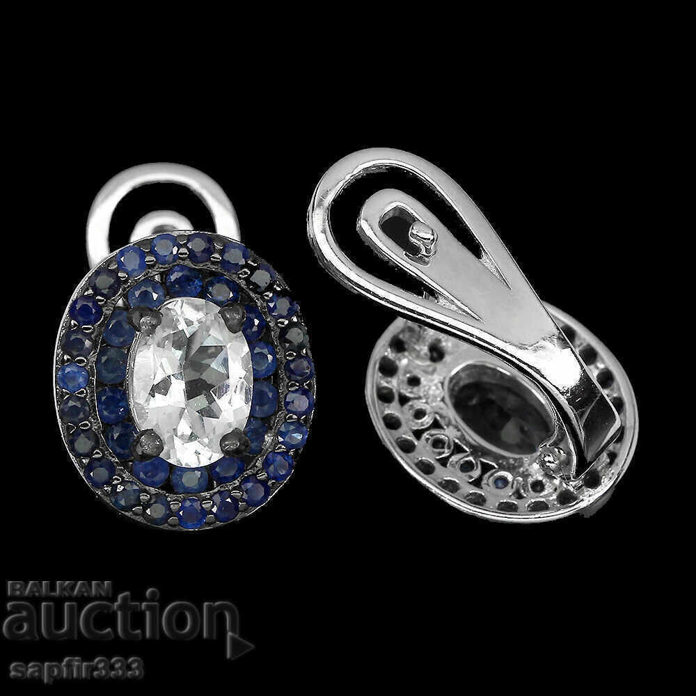 Auction STYLISH AND ELEGANT EARRINGS WITH AQUAMARINS AND SAPPHIRE Auction STYLISH AND ELEGANT EARRINGS WITH AQUAMARINS AND SAPPHIRE