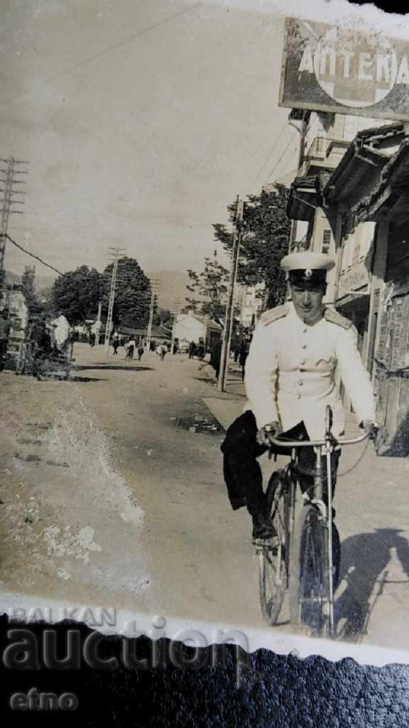 OLD PHOTO-PHARMACY, BICYCLE, DOCTOR, SOLDIER, BAG,