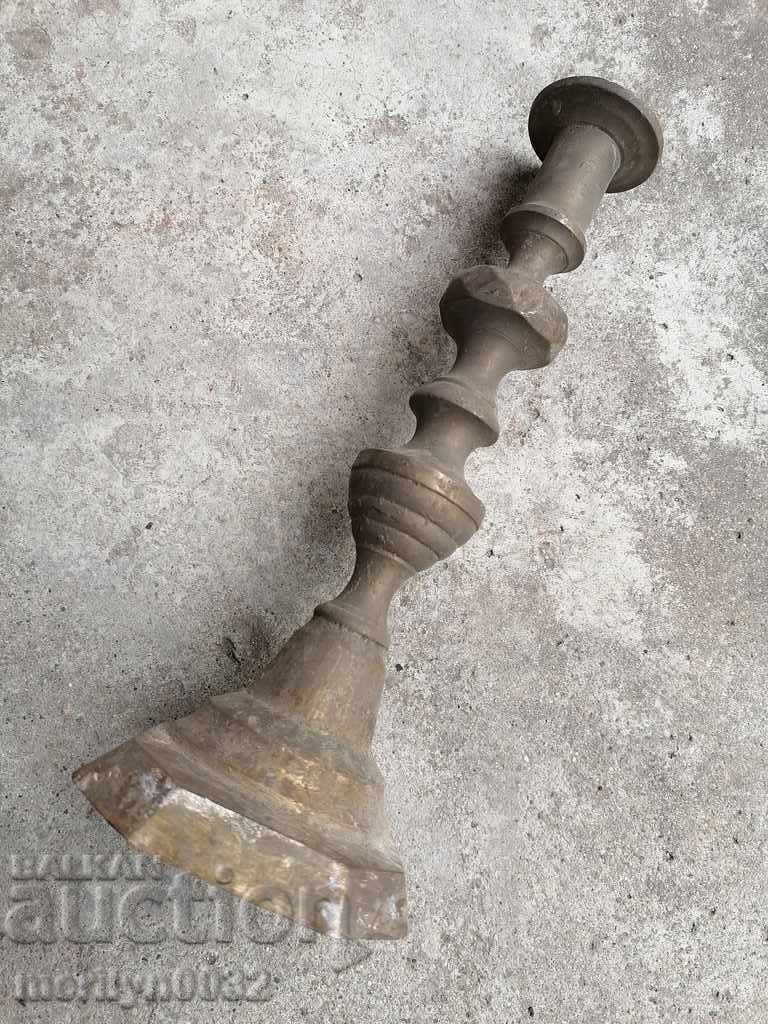 Παλιά χάλκινο κηροπήγιο, διακόσμηση, kandilabar, λάμπα, κερί, φανάρι με τιμή 52.00 BGN | € 26.59