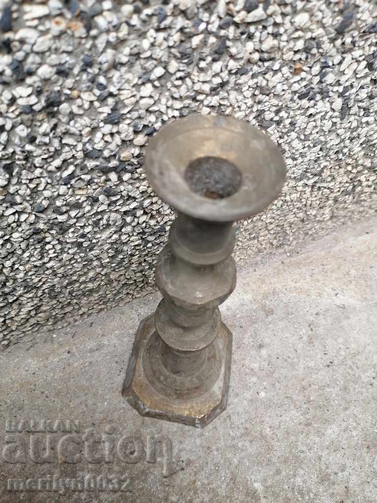 Παράδοση Παλιά χάλκινο κηροπήγιο, διακόσμηση, kandilabar, λάμπα, κερί, φανάρι