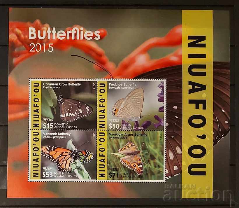 Niafouo 2015 Fauna / Animale / Fluturi Bloc 172 € MNH