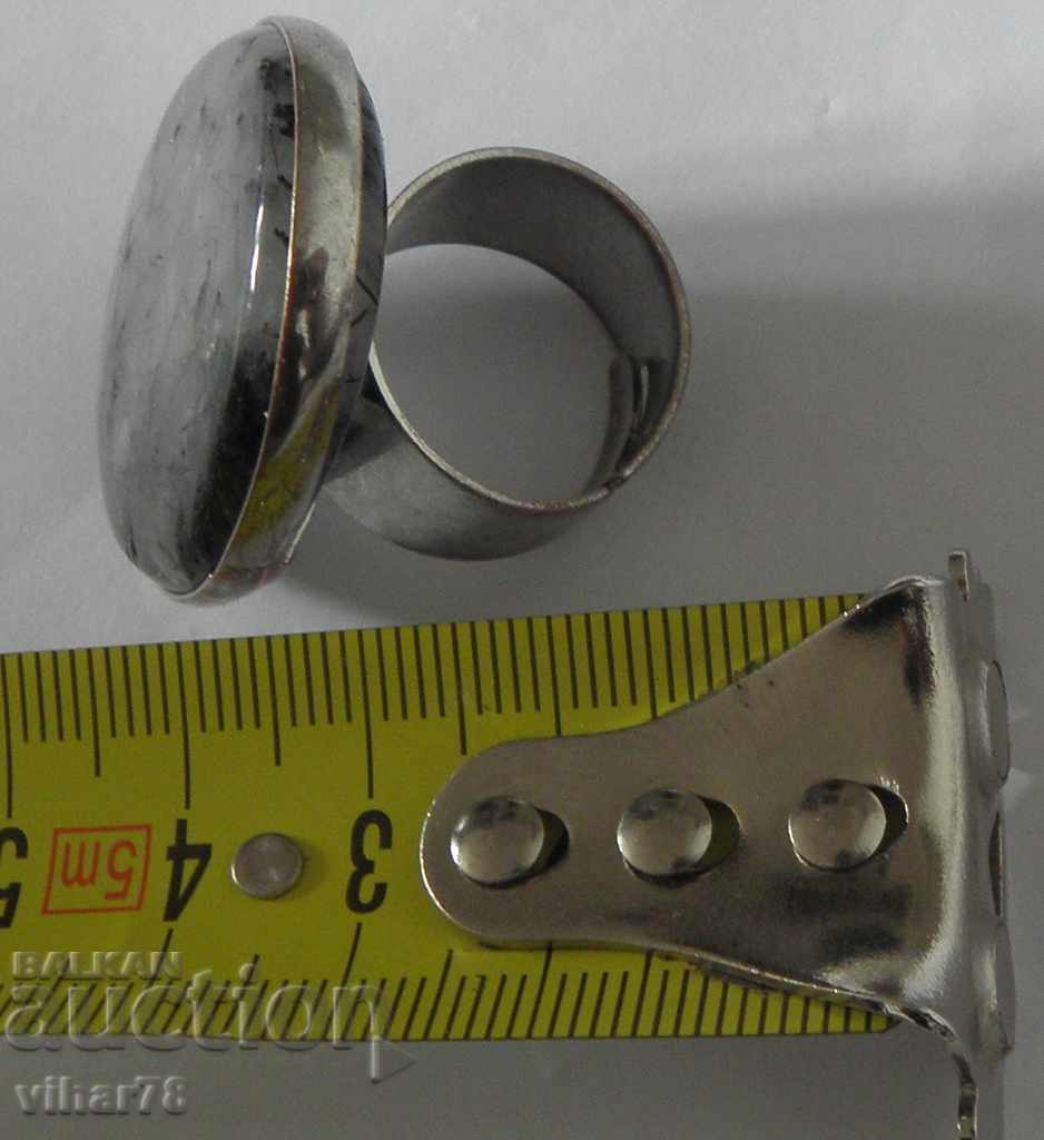 METAL RING WITH STONE - 5 METAL RING WITH STONE - 5