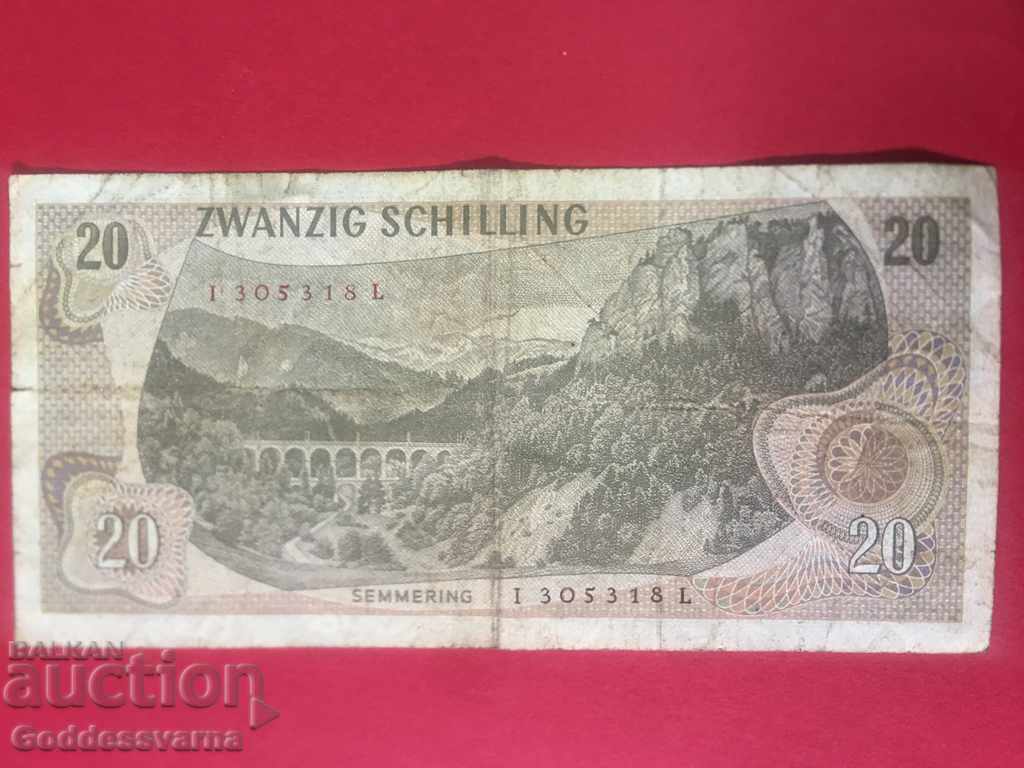 Austria 20 Schilling 1967 Pick 142 Ref 5318 with price 4.00 BGN | € 2.05 Austria 20 Schilling 1967 Pick 142 Ref 5318 with price 4.00 BGN | € 2.05