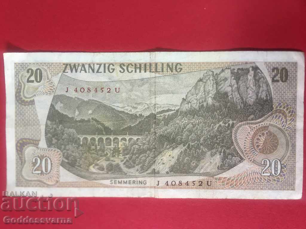 Austria 20 Schilling 1967 Pick 142 Ref 8452 with price 7.00 BGN | € 3.58 Austria 20 Schilling 1967 Pick 142 Ref 8452 with price 7.00 BGN | € 3.58