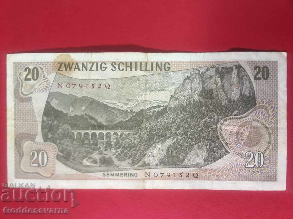Austria 20 Schilling 1967 Pick 142 Ref 9152 with price 7.00 BGN | € 3.58 Austria 20 Schilling 1967 Pick 142 Ref 9152 with price 7.00 BGN | € 3.58