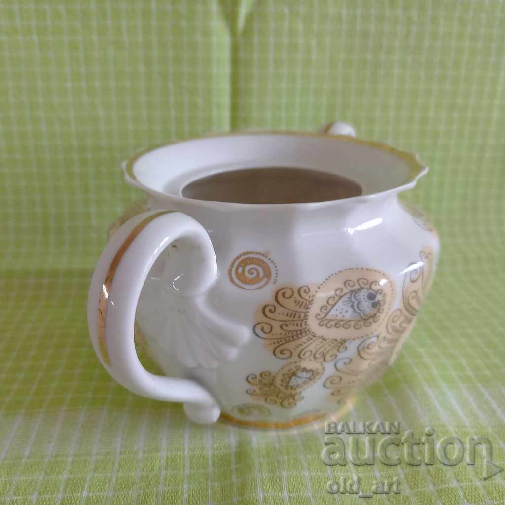 Auction Russian fine bone porcelain from the 70's - Sugar bowl Auction Russian fine bone porcelain from the 70's - Sugar bowl