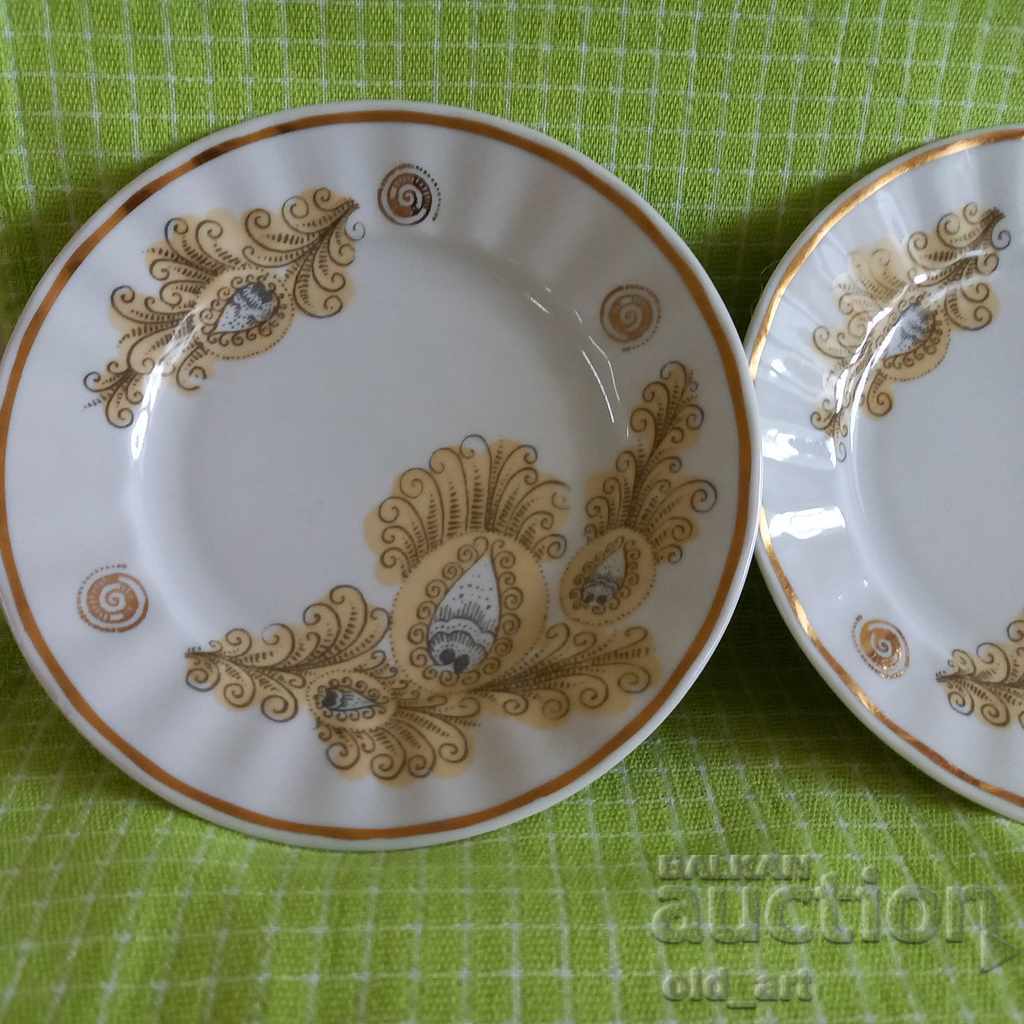 Russian bone china from the 70's - Plates with gilding, 3 pcs. with price 25.00 BGN | € 12.78