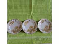 Russian bone china from the 70's - Plates with gilding, 3 pcs.