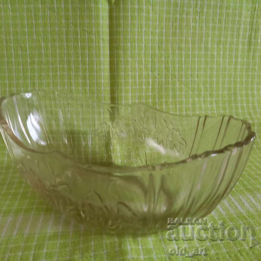 Auction Old candy bowl - crystal glass Auction Old candy bowl - crystal glass
