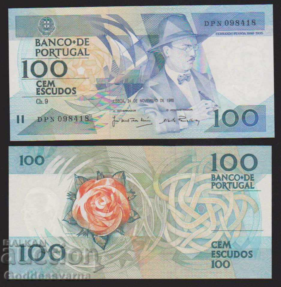 Portugal 100 Escudos Banknote 1988 Pick 179b Aunc ref 8418