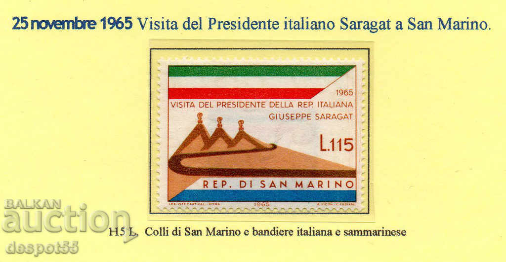 1965. Σαν Μαρίνο. Επίσκεψη του Ιταλού Προέδρου στο S. Marino