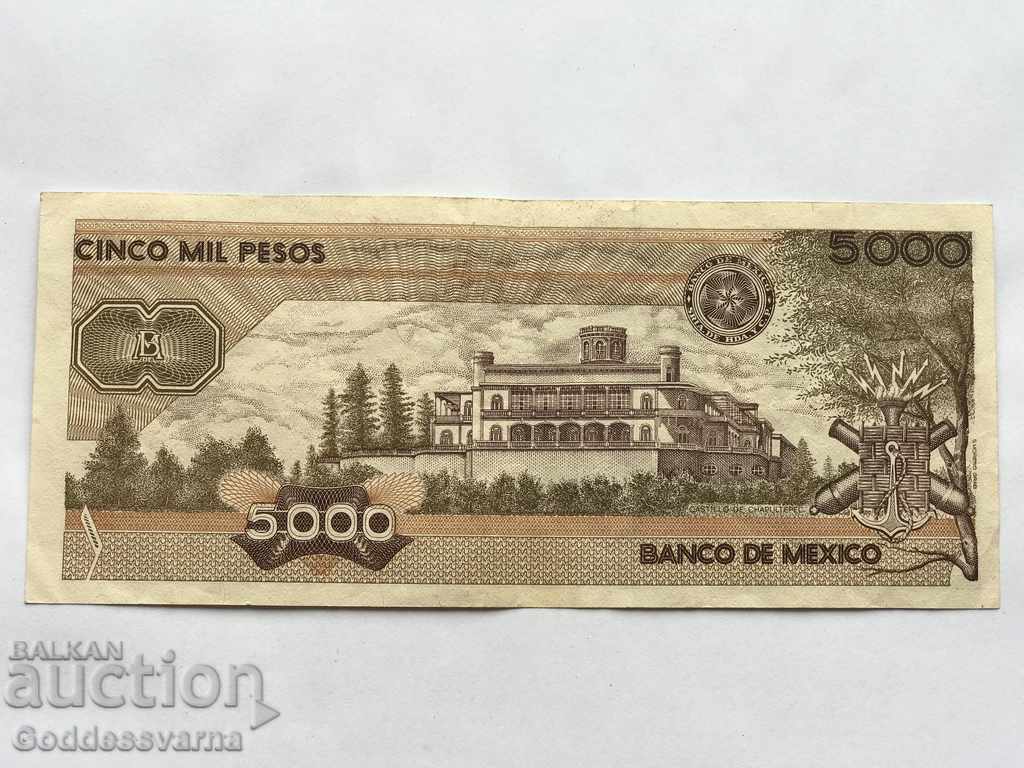 Mexico 5000 pesos 1989 Pick 88 Ref 2764 with price 18.00 BGN | € 9.20 Mexico 5000 pesos 1989 Pick 88 Ref 2764 with price 18.00 BGN | € 9.20