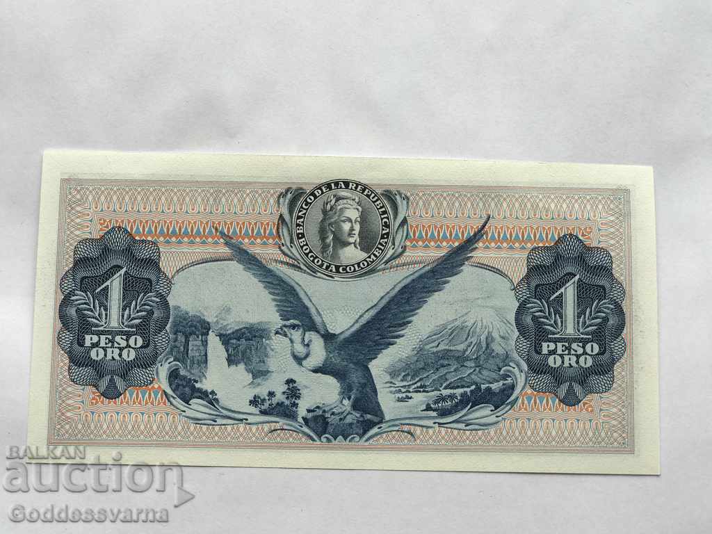 Colombia 1 Peso Oro 1974 Pick 406 Ref 6875 with price 14.50 BGN | € 7.41 Colombia 1 Peso Oro 1974 Pick 406 Ref 6875 with price 14.50 BGN | € 7.41