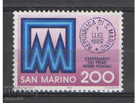 1982. Άγιος Μαρίνος. 100 χρόνια ταχυδρομείων.