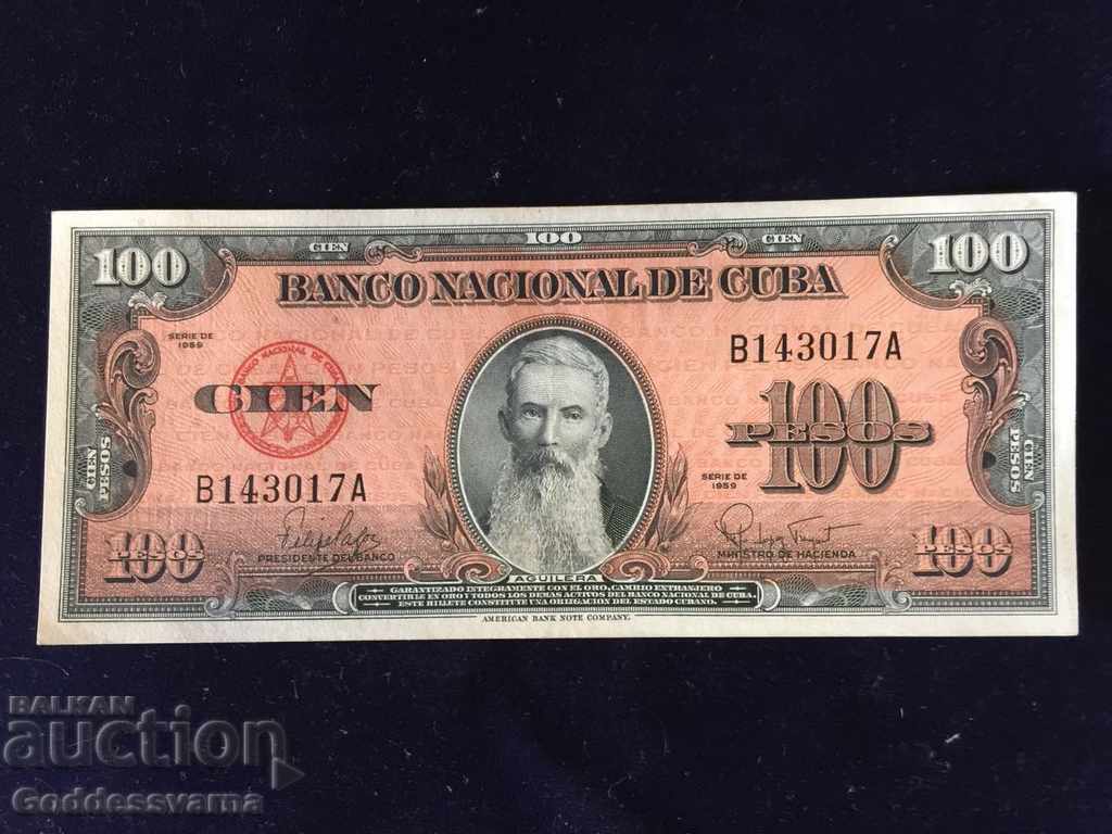 Cuba 100 Pesos 1959 Pick 93 Ref 3017