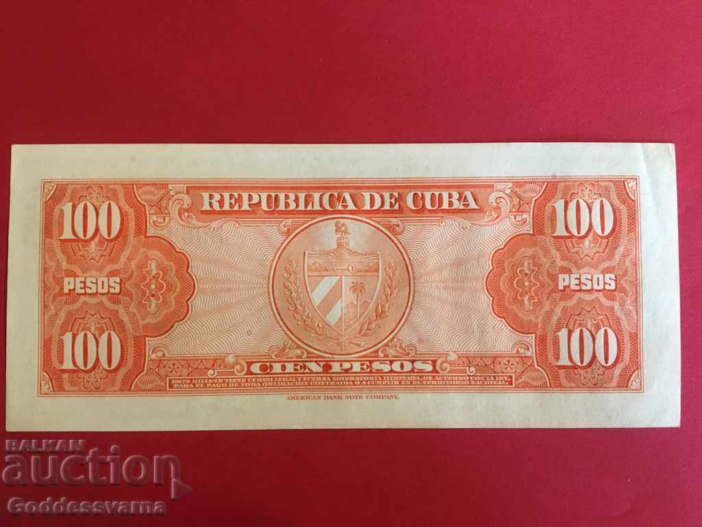 Cuba 100 Pesos 1959 Pick 93 Ref 9761 with price 27.00 BGN | € 13.80 Cuba 100 Pesos 1959 Pick 93 Ref 9761 with price 27.00 BGN | € 13.80