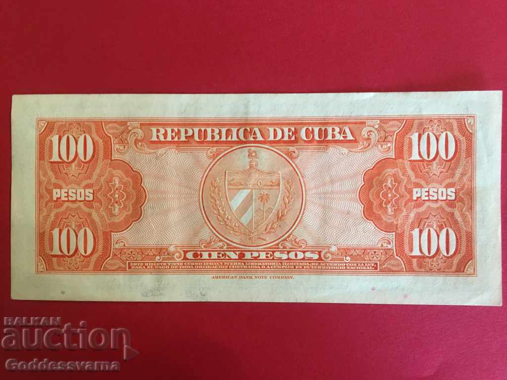 Cuba 100 Pesos 1959 Pick 93 Ref 8574 с цена 27.00 лв. | € 13.80 Cuba 100 Pesos 1959 Pick 93 Ref 8574 с цена 27.00 лв. | € 13.80
