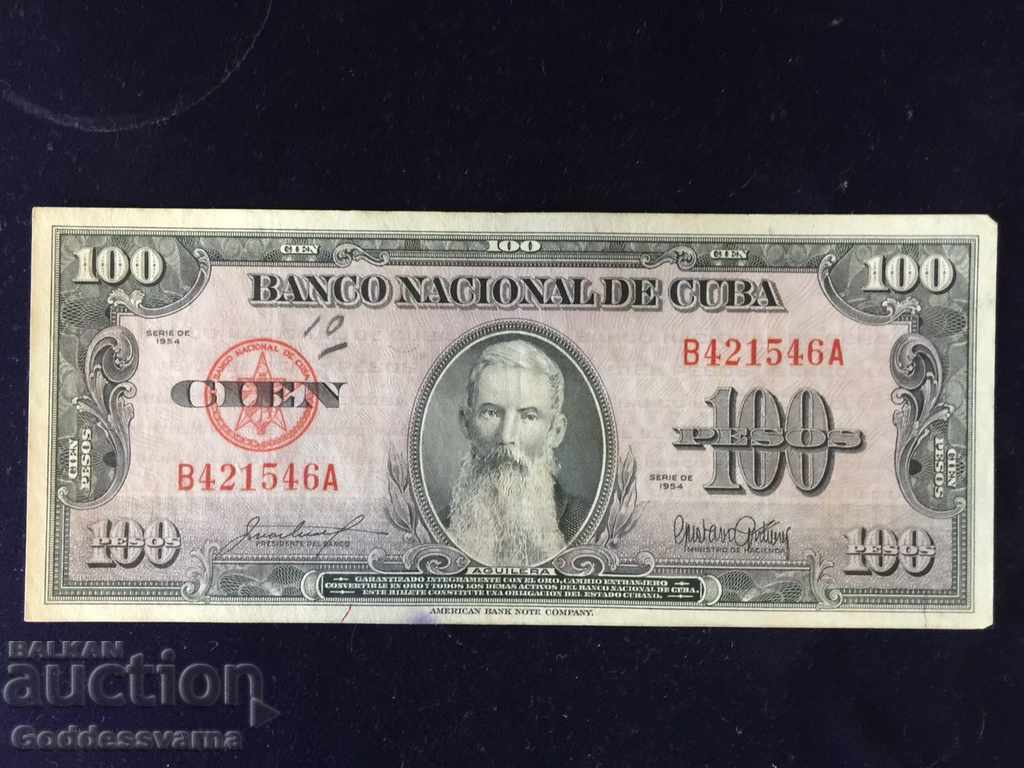 Cuba 100 Pesos 1954 Pick Ref 1546