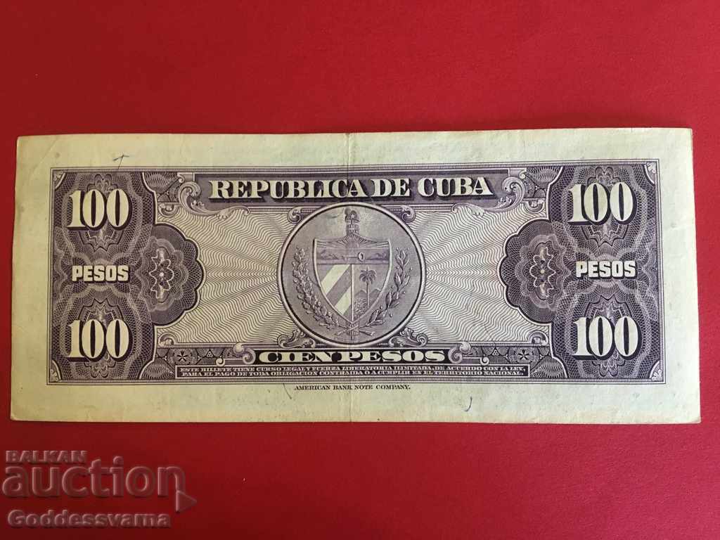 Cuba 100 Pesos 1954 Pick Ref 6408 with price 35.00 BGN | € 17.90 Cuba 100 Pesos 1954 Pick Ref 6408 with price 35.00 BGN | € 17.90