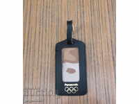 original leather Olympic badge unused PANASONIC