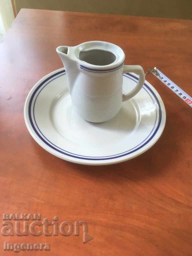 PORCELAIN KETTLE JUG PLATE OLD FROM SOCA with price 11.00 BGN | € 5.62 PORCELAIN KETTLE JUG PLATE OLD FROM SOCA with price 11.00 BGN | € 5.62