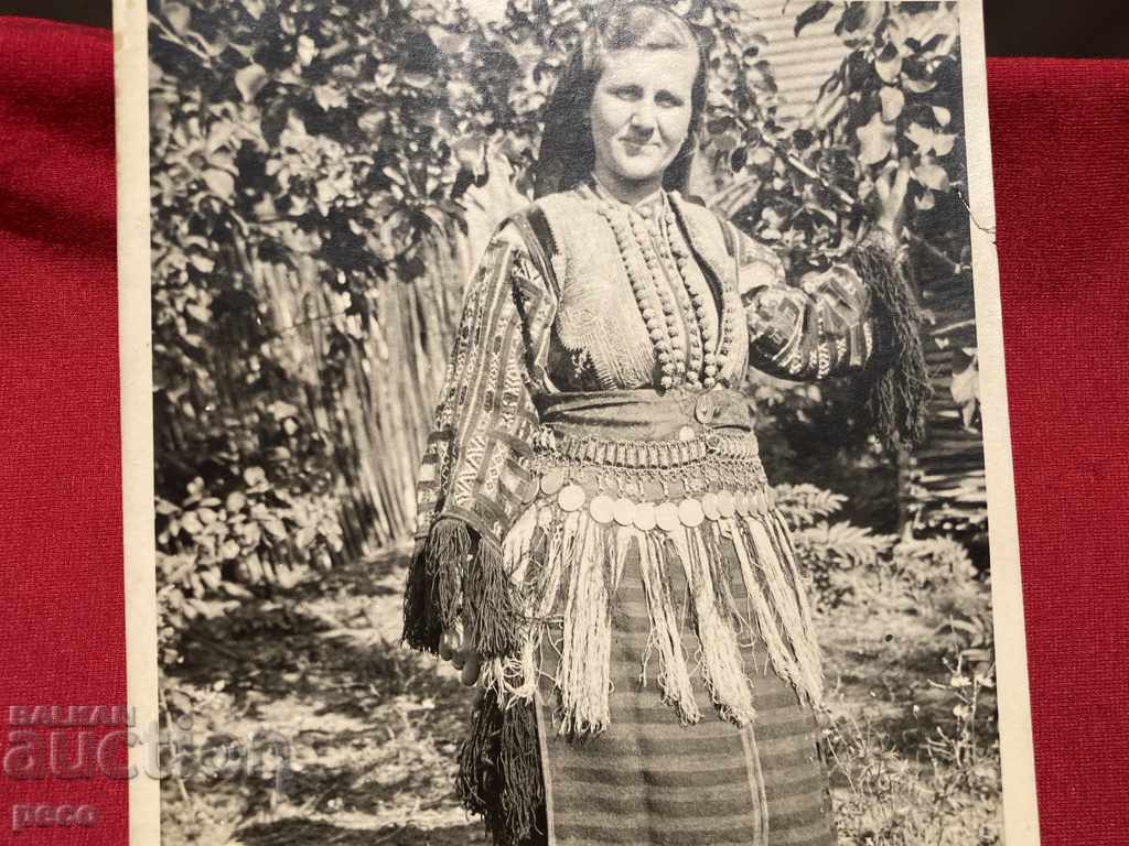 Woman in Macedonian costume old photo