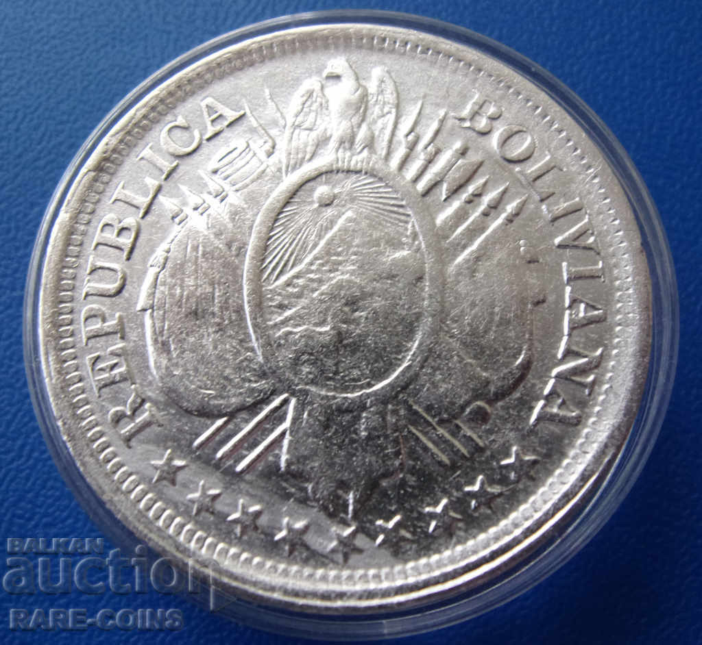 Βολιβία ½ Boliviano 1894 Silver Rare Original με τιμή € 38.35 | 75.01 BGN