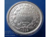 Bolivia ½ Boliviano 1894 Silver Rare Original