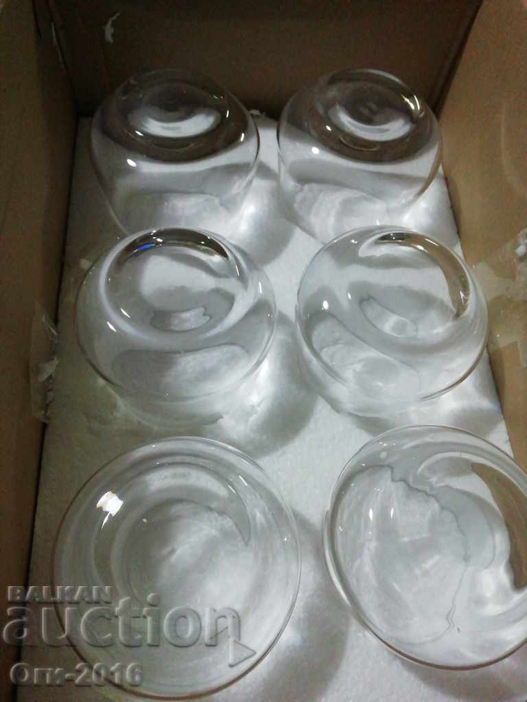 Set of 6 transparent, 380 ml, cups with price 12.00 BGN | € 6.14