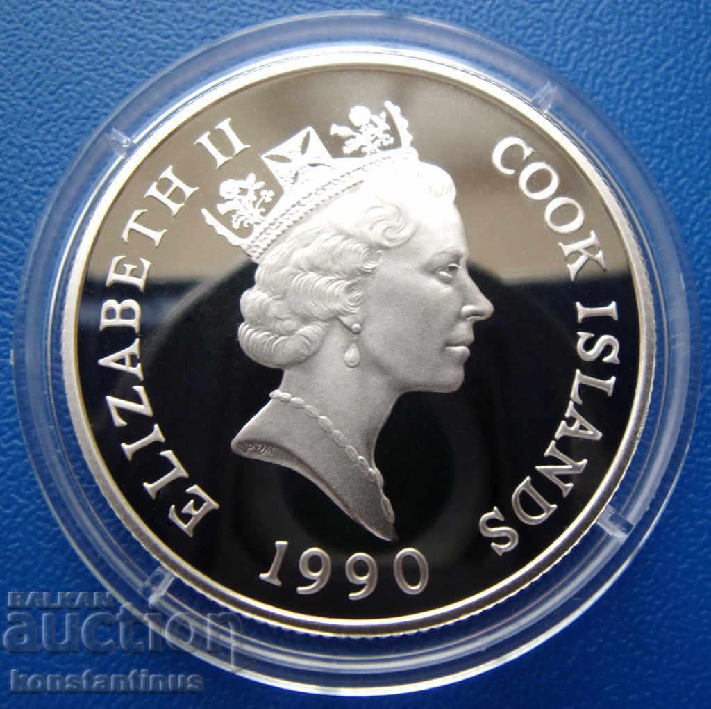 о. Кук  10  Долара  1990  UNC  PROOF  Rare с цена € 25.56 | 49.99 лв.