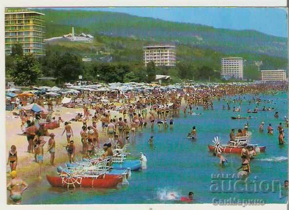 Card Bulgaria Varna Nisipurile de Aur Plaja 32 *