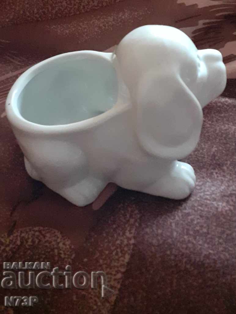 OLD PORCELAIN VASE. PUPPY. - 5 OLD PORCELAIN VASE. PUPPY. - 5