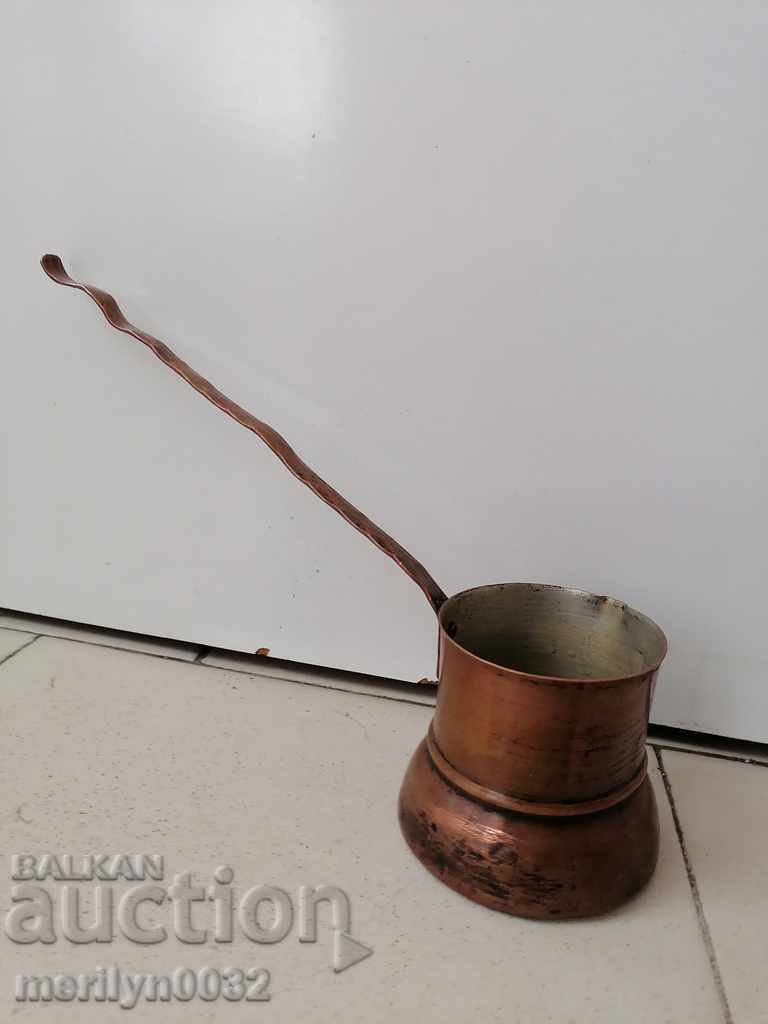An old copper jade coffee beaker copper pot