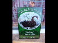 Metal sign various black swan swans fairy tale lake