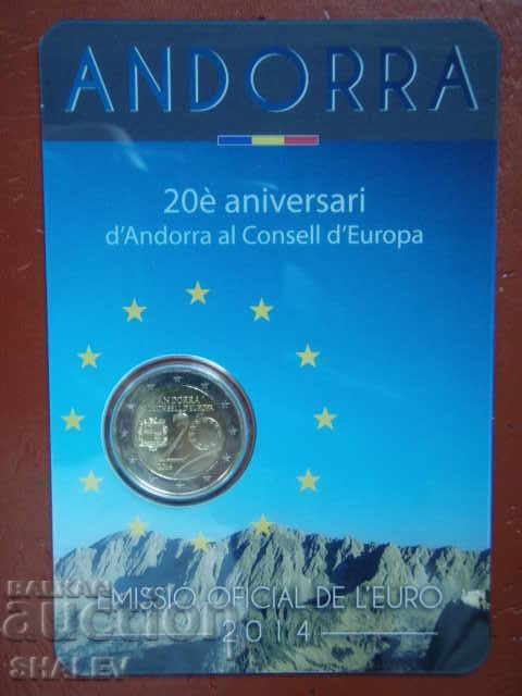 2 Euro 2014 Andorra „20 de ani în UE” (Andorra) - Unc (2 euro) cu preț € 49.89 | 97.58 BGN