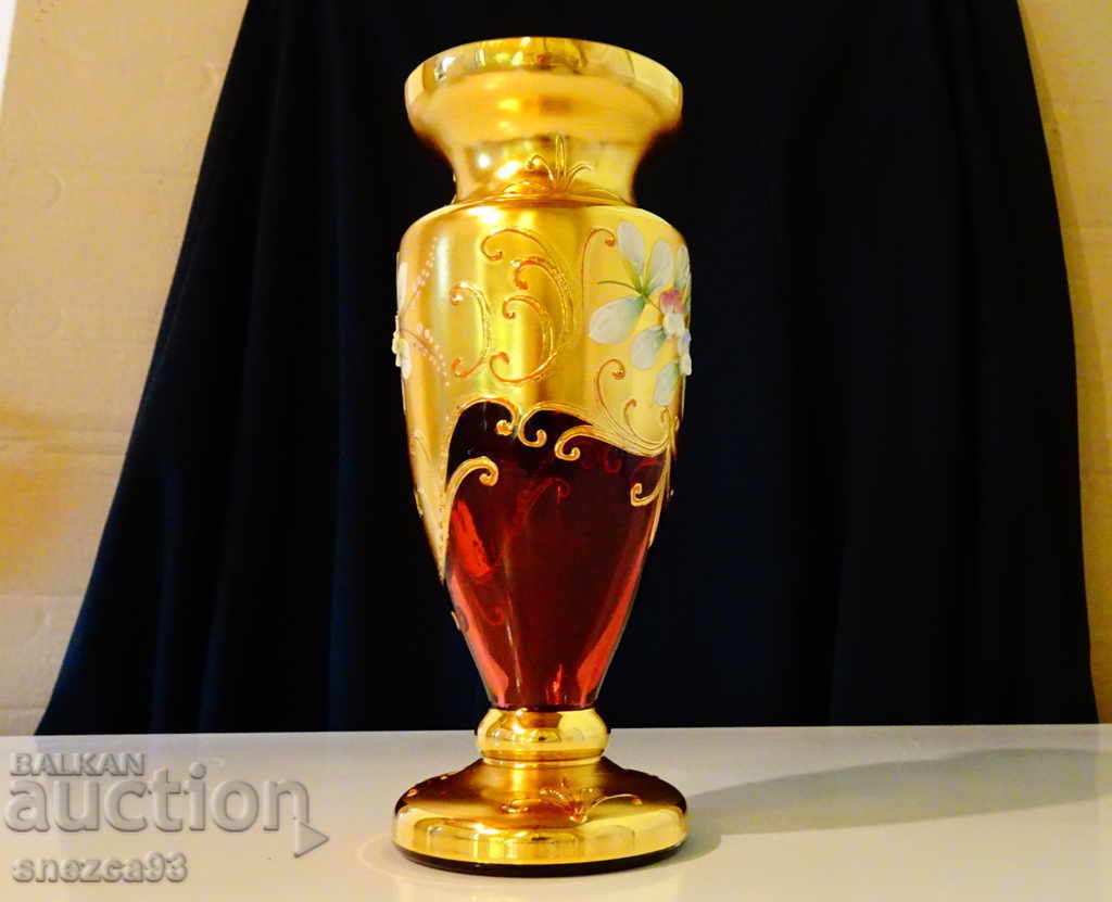 Bohemia crystal vase, gold. with price 349.00 BGN | € 178.44 Bohemia crystal vase, gold. with price 349.00 BGN | € 178.44