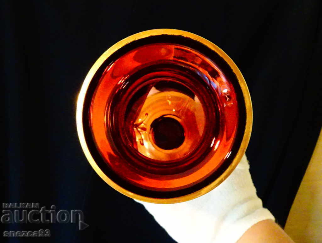 Bohemia crystal vase, gold. - 5 Bohemia crystal vase, gold. - 5