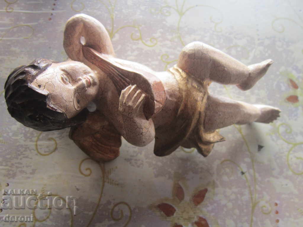 Antique gilded wooden angel doll 19th century - 7 Antique gilded wooden angel doll 19th century - 7