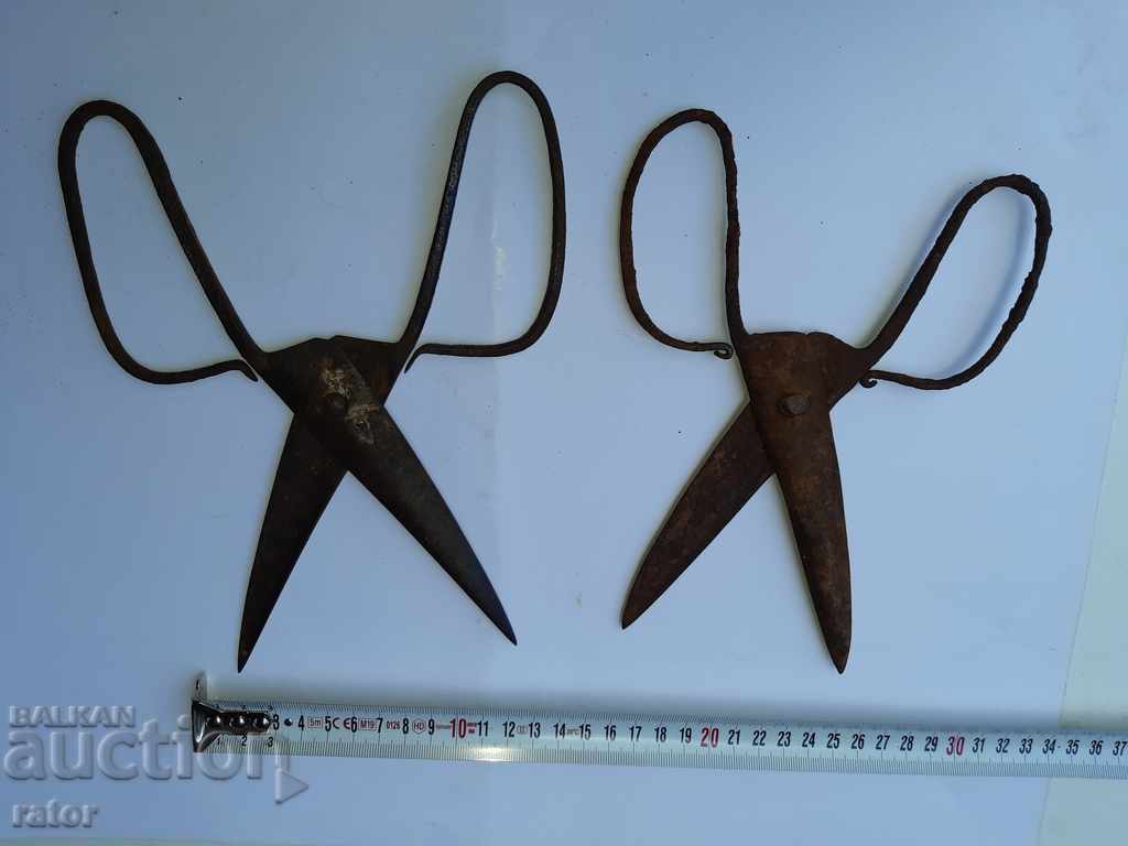 Foarfece mari vechi forjate 2 bucăți. Foarfece - 7