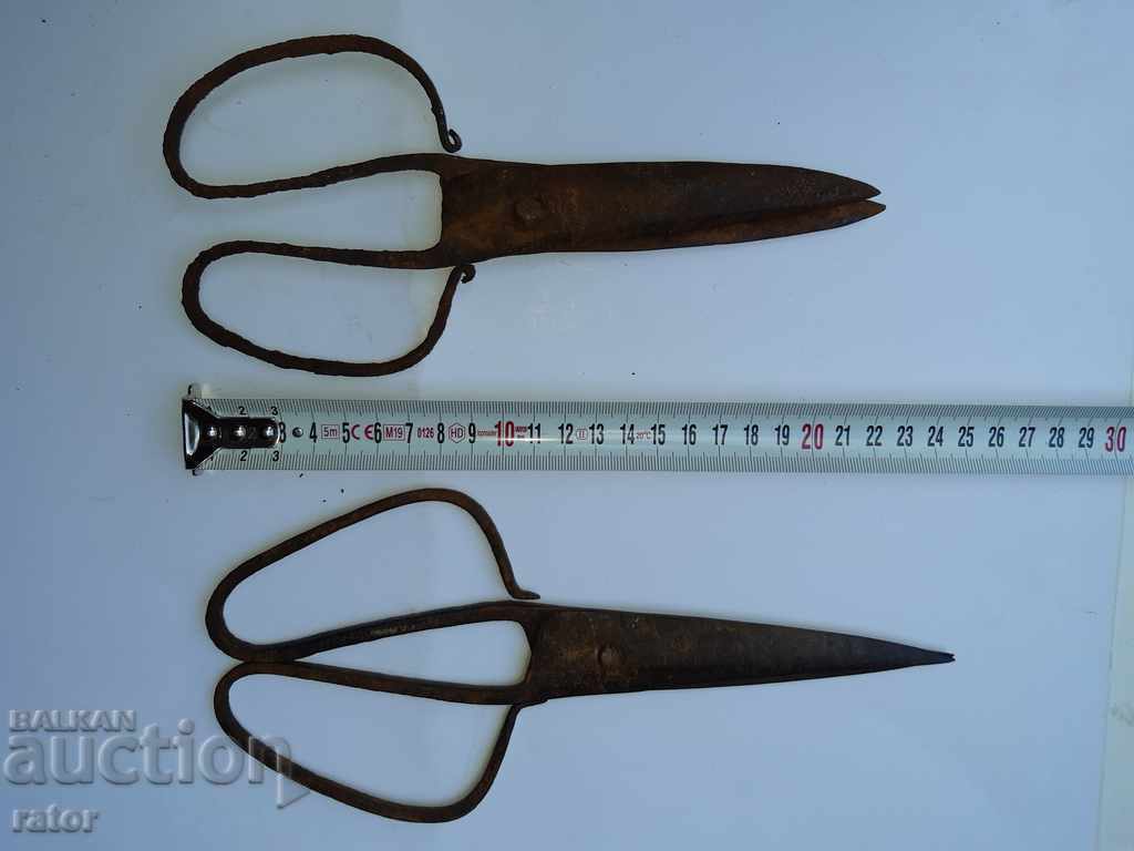 Large old forged scissors, 2 pieces. Scissors Large old forged scissors, 2 pieces. Scissors