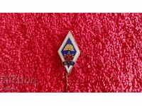 Old bronze enamel badge Rhombus DPO Fire protection