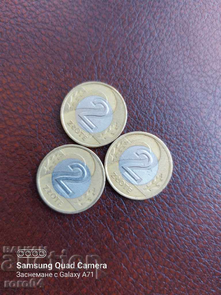 POLAND - 2 PLN - 3 PIECES with price 5.55 BGN | € 2.84 POLAND - 2 PLN - 3 PIECES with price 5.55 BGN | € 2.84