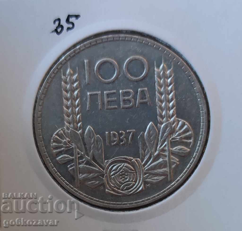 Bulgaria 100 BGN 1937 Silver. Nice coin for collection!