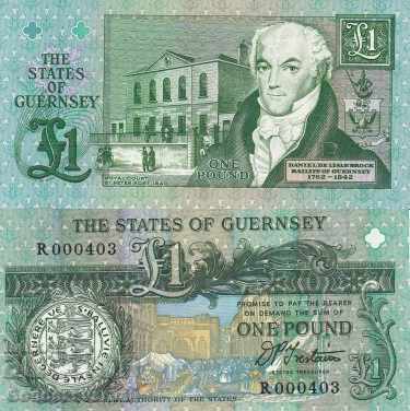 Guernsey 1 Pound  Pick 52b unc low number R000403