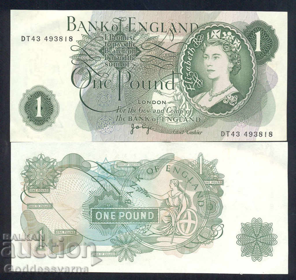 England  Great Britain  1 Pound 1970 aUNC Pick 374F Ref 3818